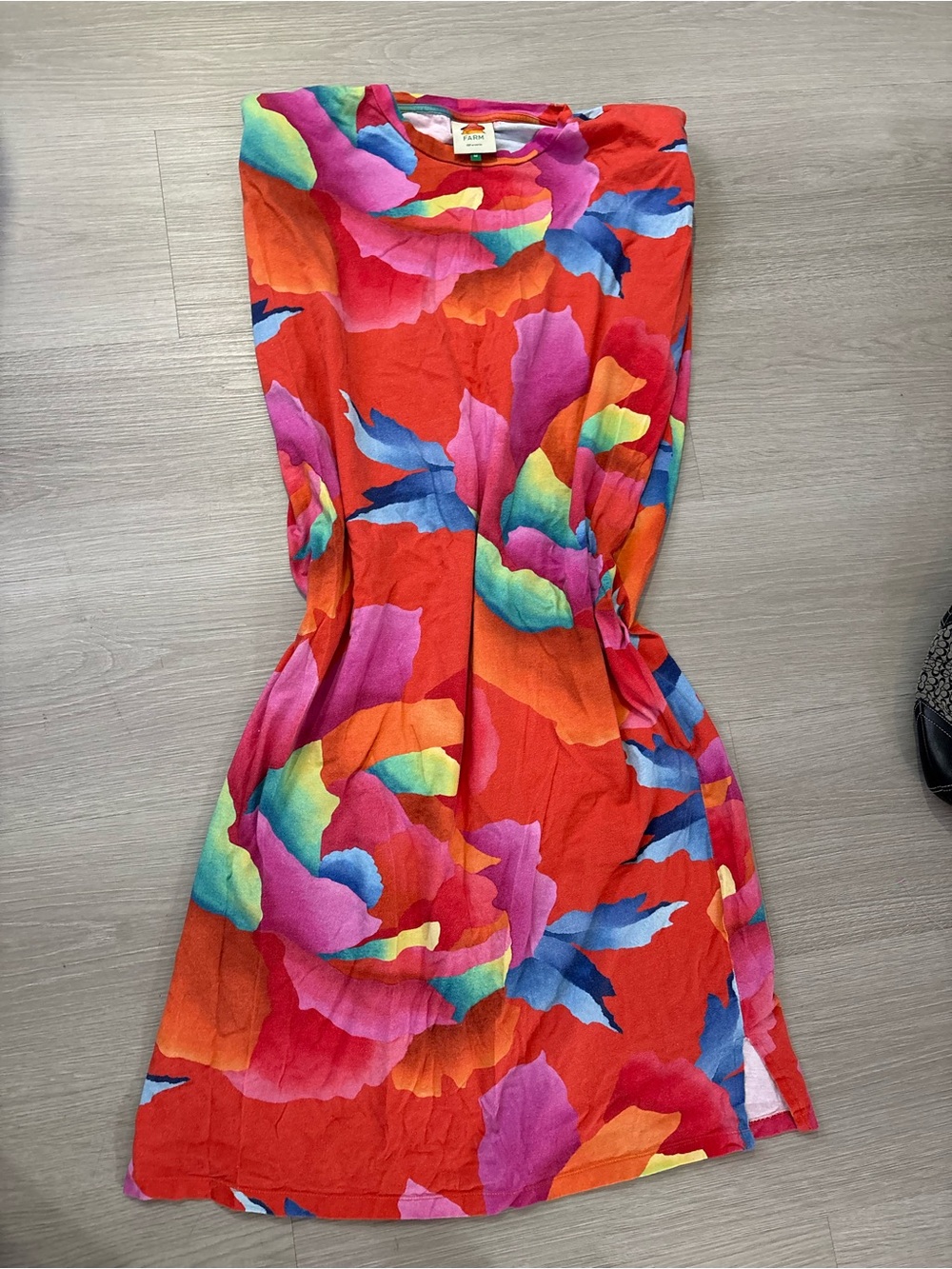 FARM Rio Red Multicolor Floral Midi Dress